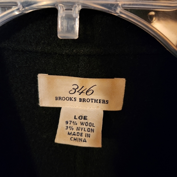 Brooks Brothers Black Wool Trench Coat Size L - Picture 3 of 5